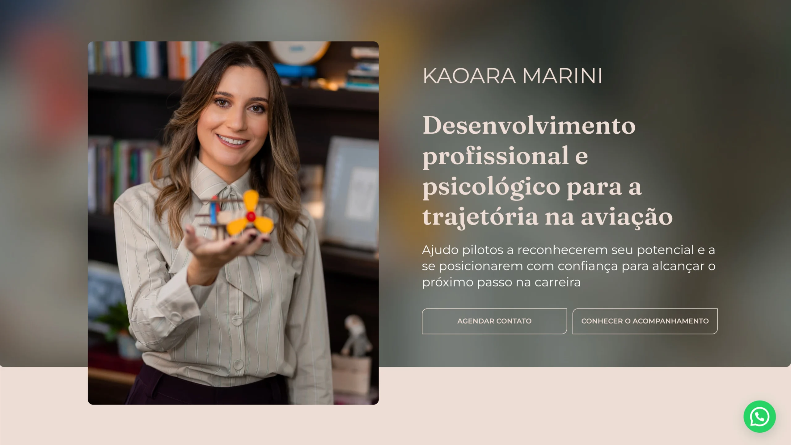Imagem da página sobre desenvolvimento profissional e psicológico para trajetória na aviação, do site da psicóloga Kaoara Marini em Porto Alegre.